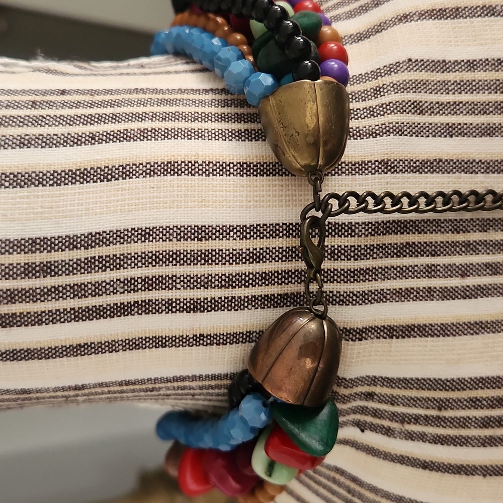 Colorful Multi-Strand Beaded Necklace - Picture 5 of 7